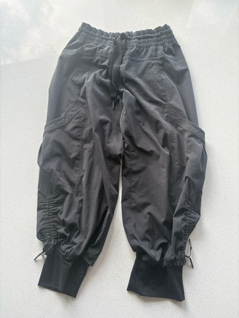 Lululemon Black Drawstring Cargo Jogger Capri